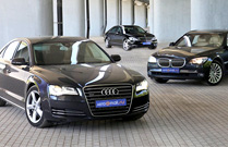 Audi A8, BMW 7-серии и Mercedes-Benz S-Класс
